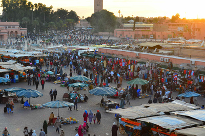 Marrakesh,Djemaa el-Fna Square in