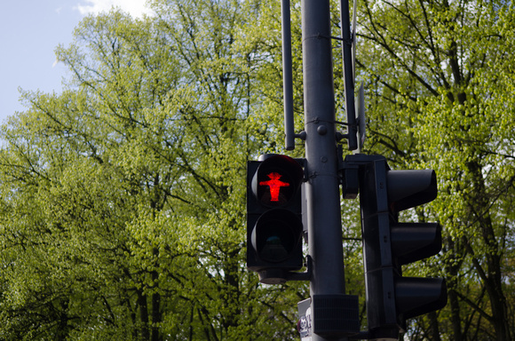 Ampelmann is the little traffic light man wearing a hat-- it's a remnant from East Germany