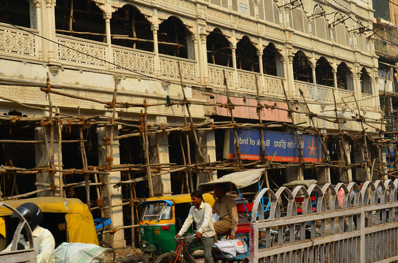 The Old Market in New Delhi--- and the scaffolding