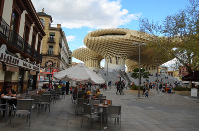 Metropol Parasol, known as Setas de Sevilla (The Mushroom), the world's largest wooden structure, Seville, Andalucia, Spain