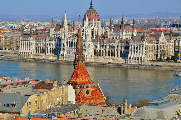 Hungarian Parliament Building, 1904.  Largest building in Hungary